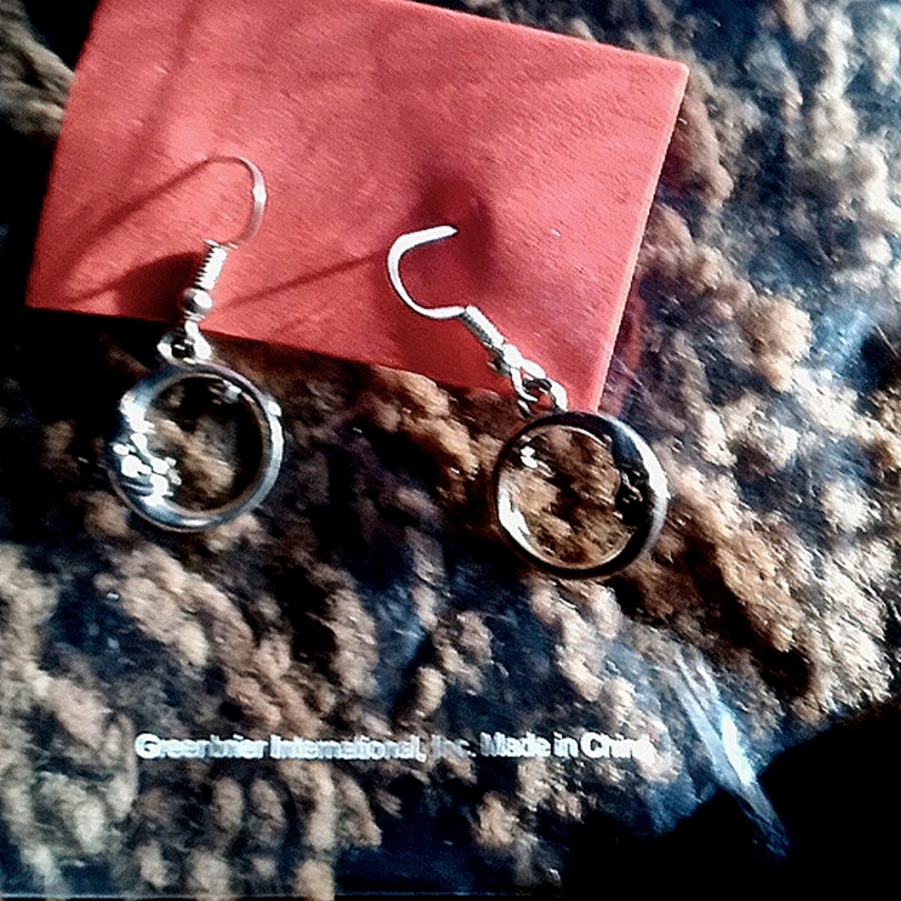 Crescent moon loop earrings
